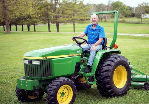 Man on tractor